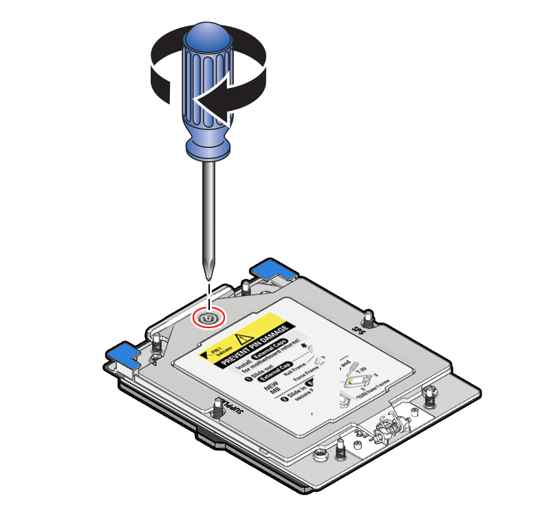 Figure showing the force frame being tightened.
