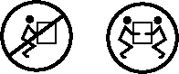 Figure showing that two people are needed to lift the server. Figure showing that two people are needed to lift the server.