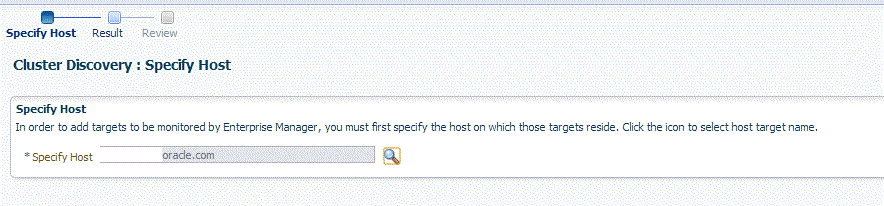 Cluster discovery specify host page