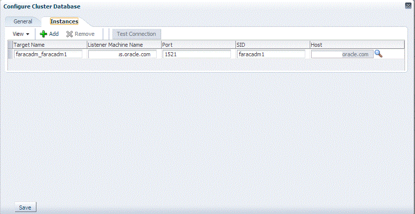 Configure Instances dialog box