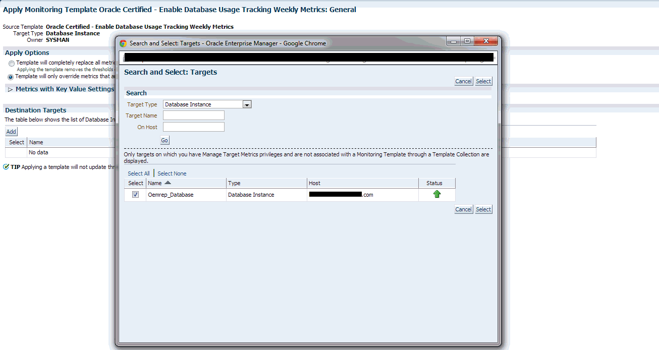 db target select instance