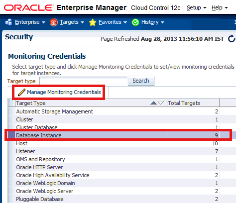 manage monitoring credentials