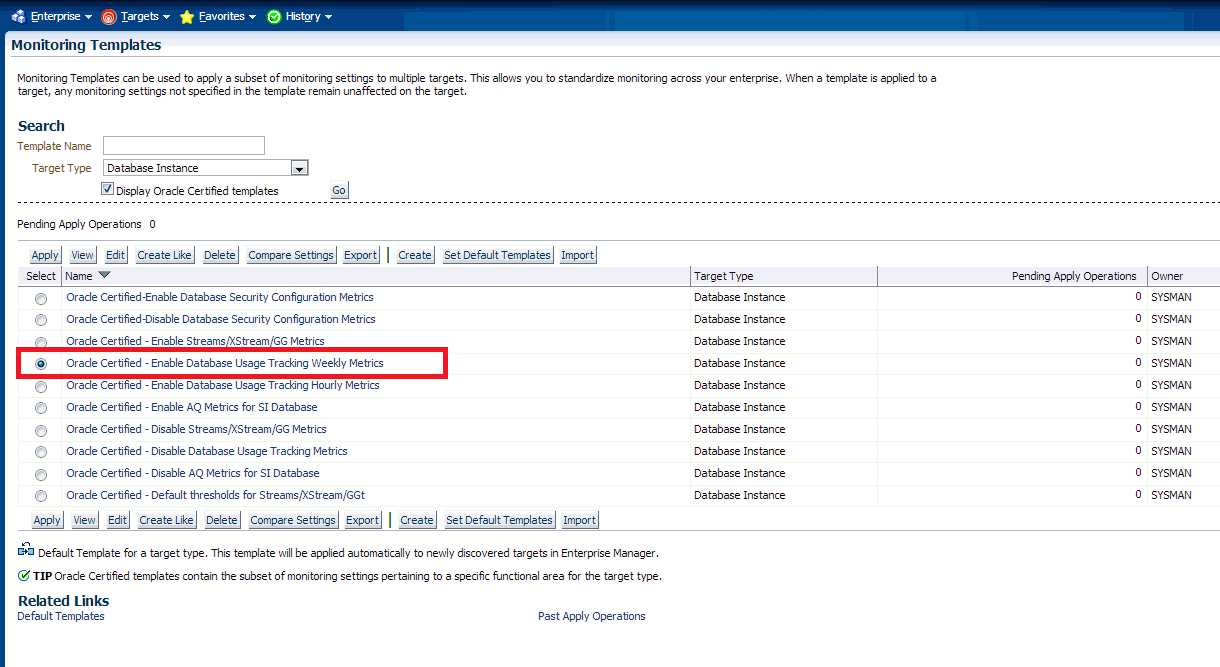 Oracle Certified - Enable Database Usage Tracking Weekly Metrics