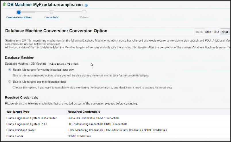 Database Machine Conversion: Conversion Option
