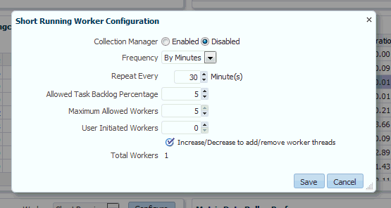 Short Worker Configuration Dialog