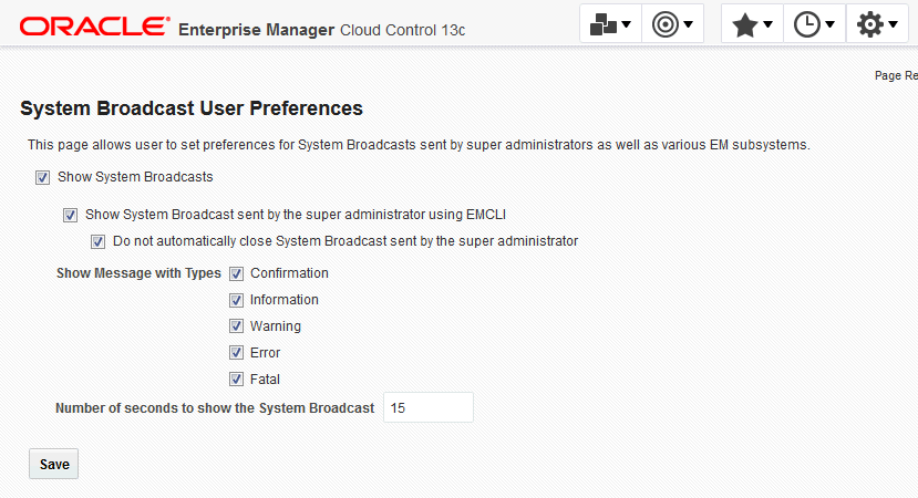 system broadcast UI