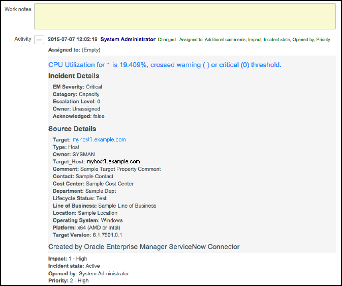 ServiceNow Activity