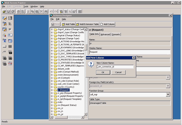 Add New Column Window
