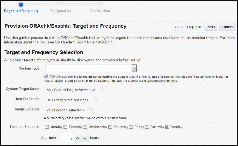 Target Selection for ORAchk/Exachk