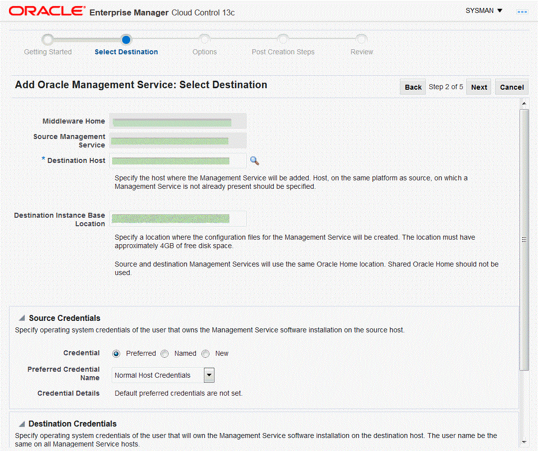 Add Management Service Deployment Procedure