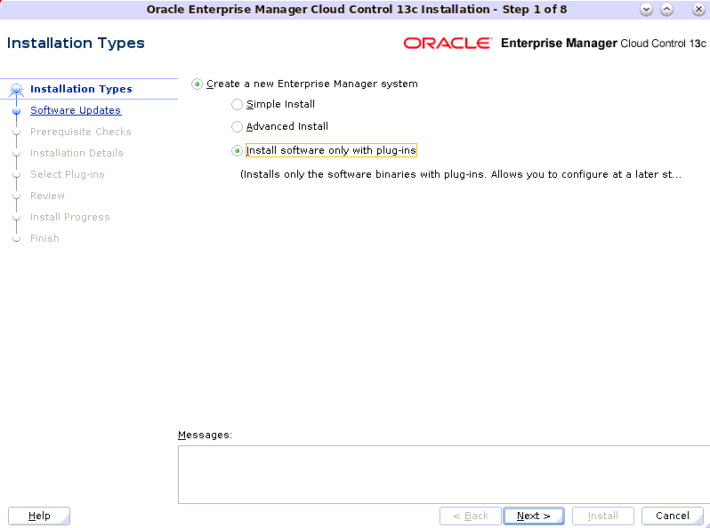 Enterprise Manager Cloud Control Installation Wizard