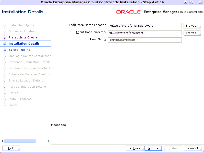 Installation Details Screen for Simple Installation
