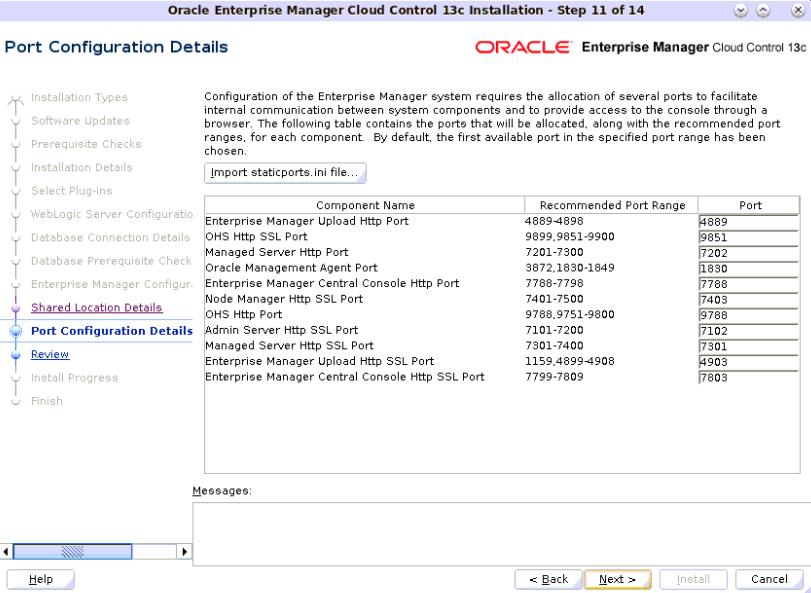 Port Configuration Details Screen