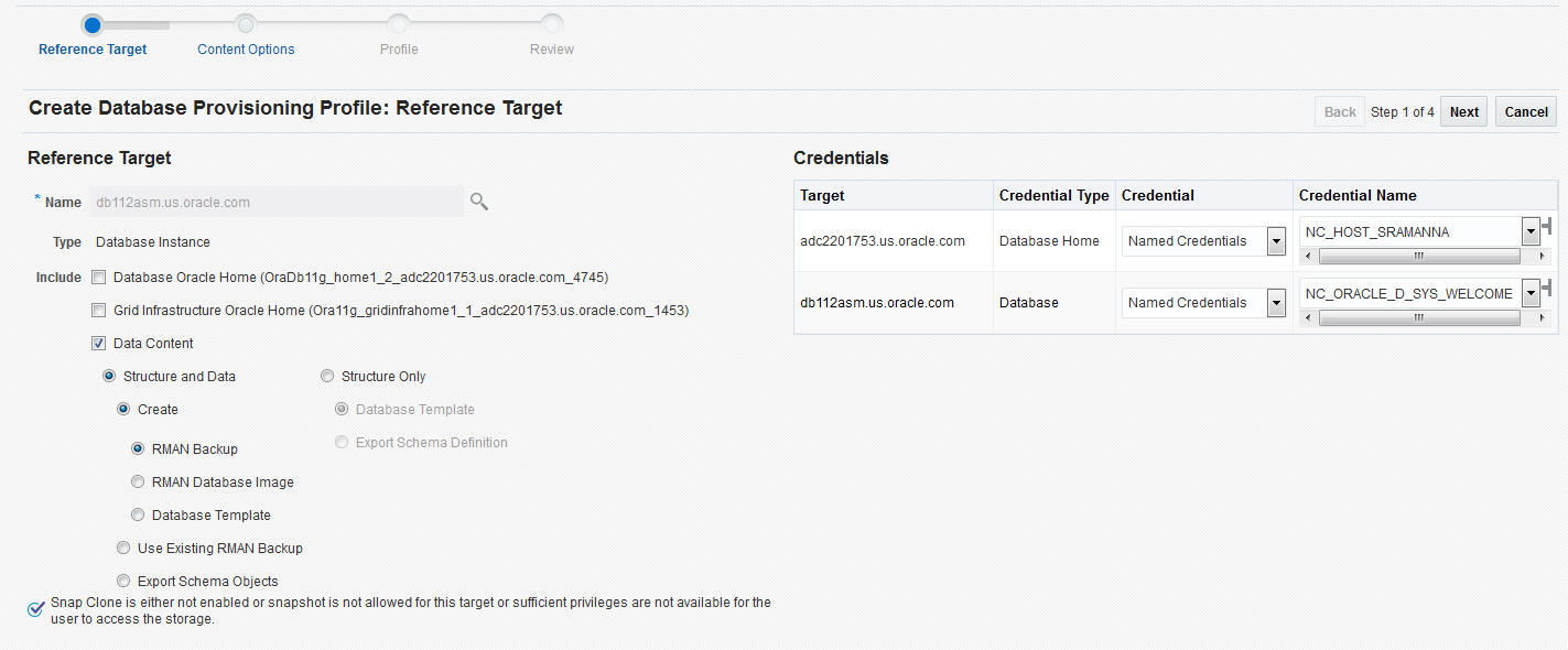 Reference Target page