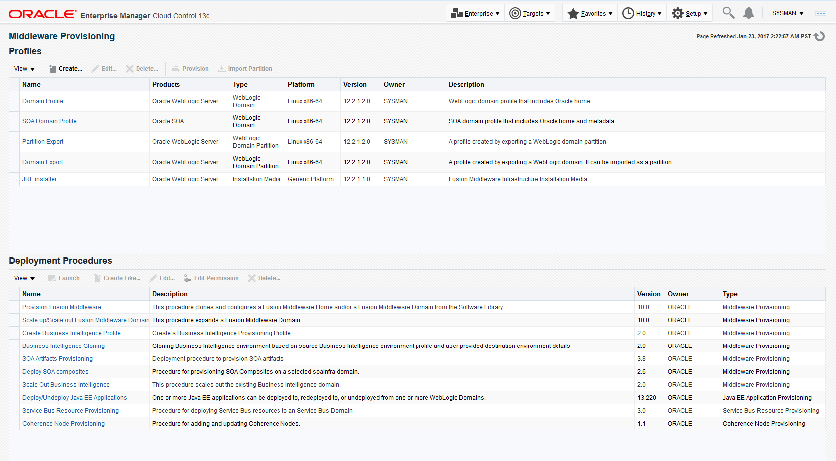 middleware provisioing