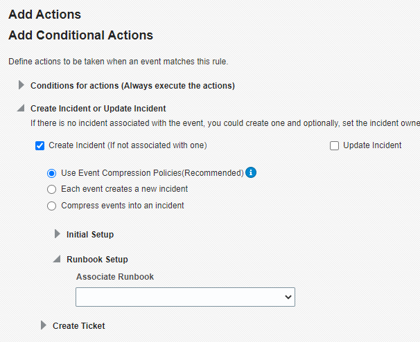 Add actions page