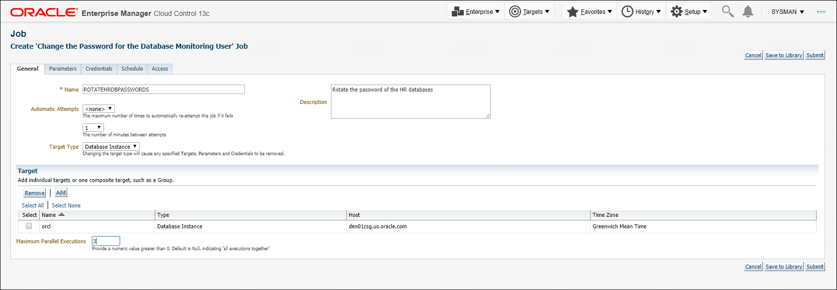 Create Job General Tab