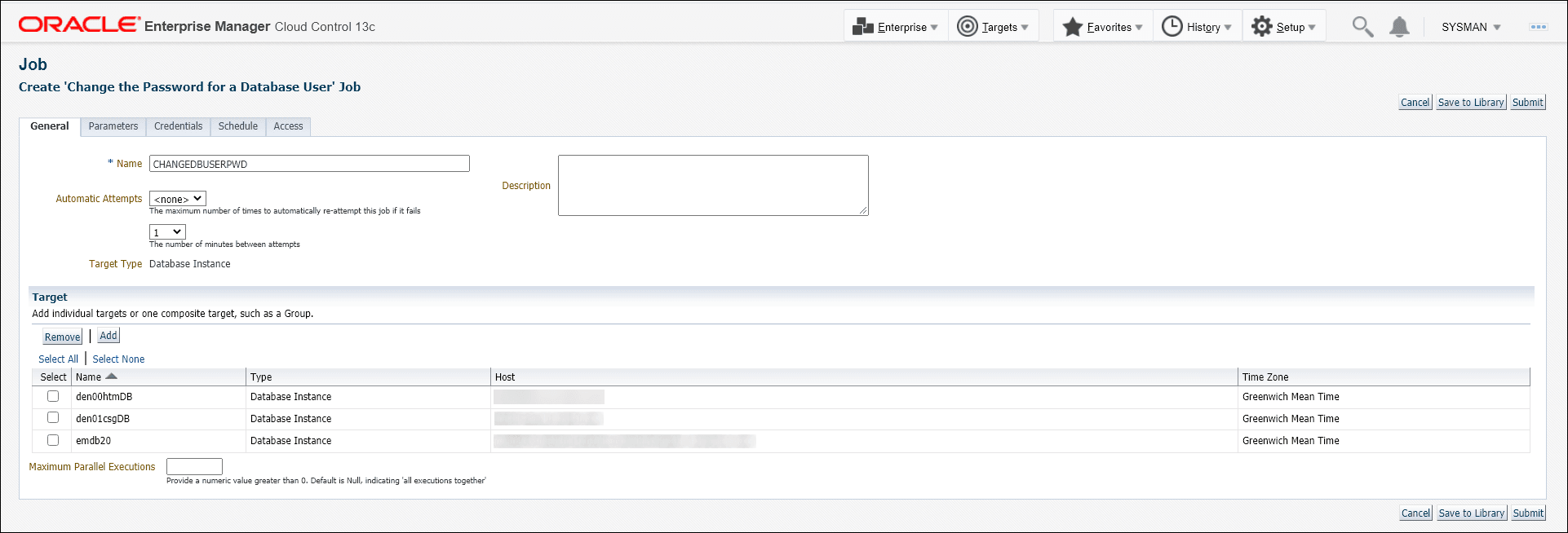 Graphic shows the Create Job page.