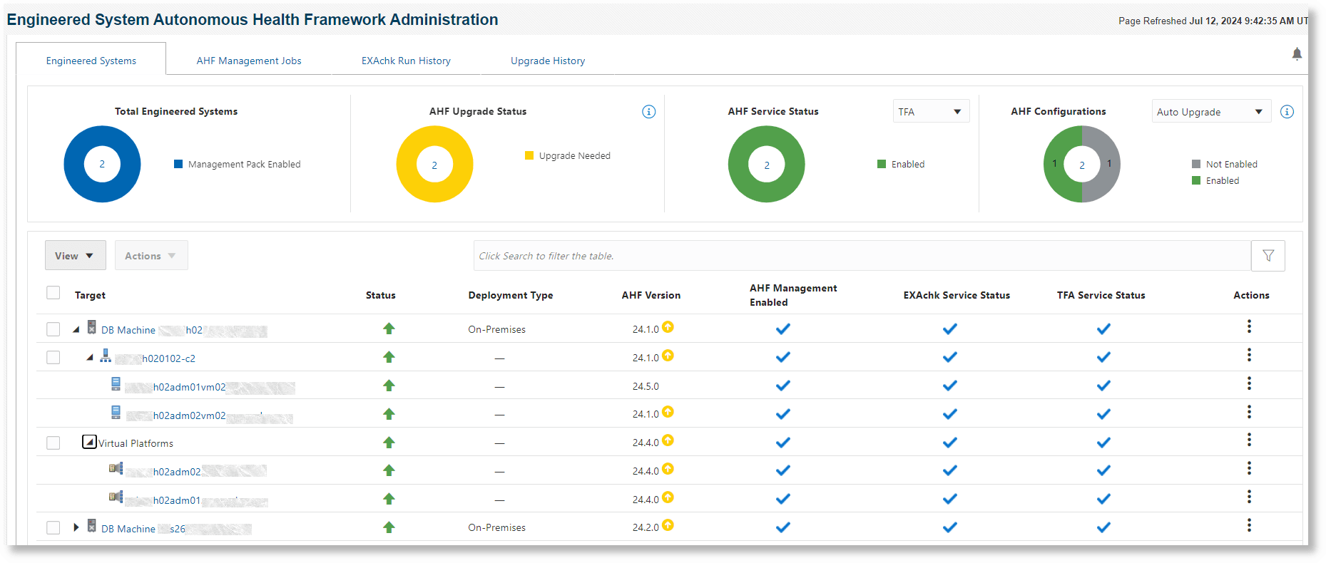 Engineered Systems tab