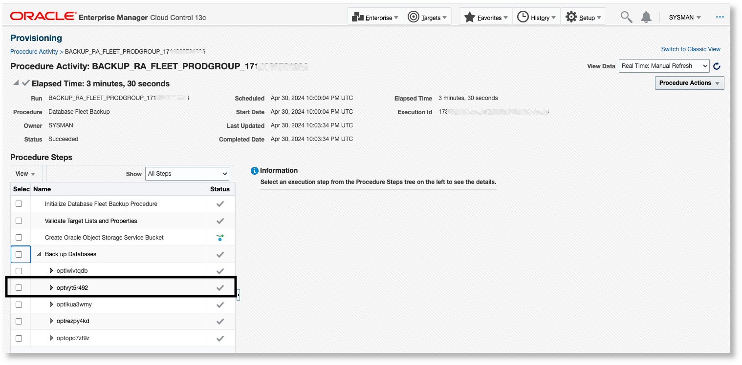Backup procedure automatically backs up new database Backup procedure automatically backs up new database