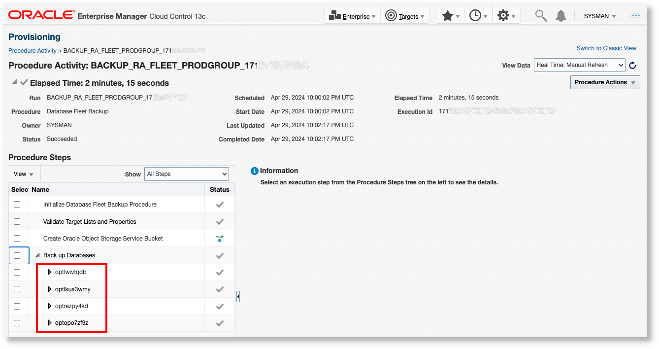 Backup procedure with 4 databases Backup procedure with 4 databases
