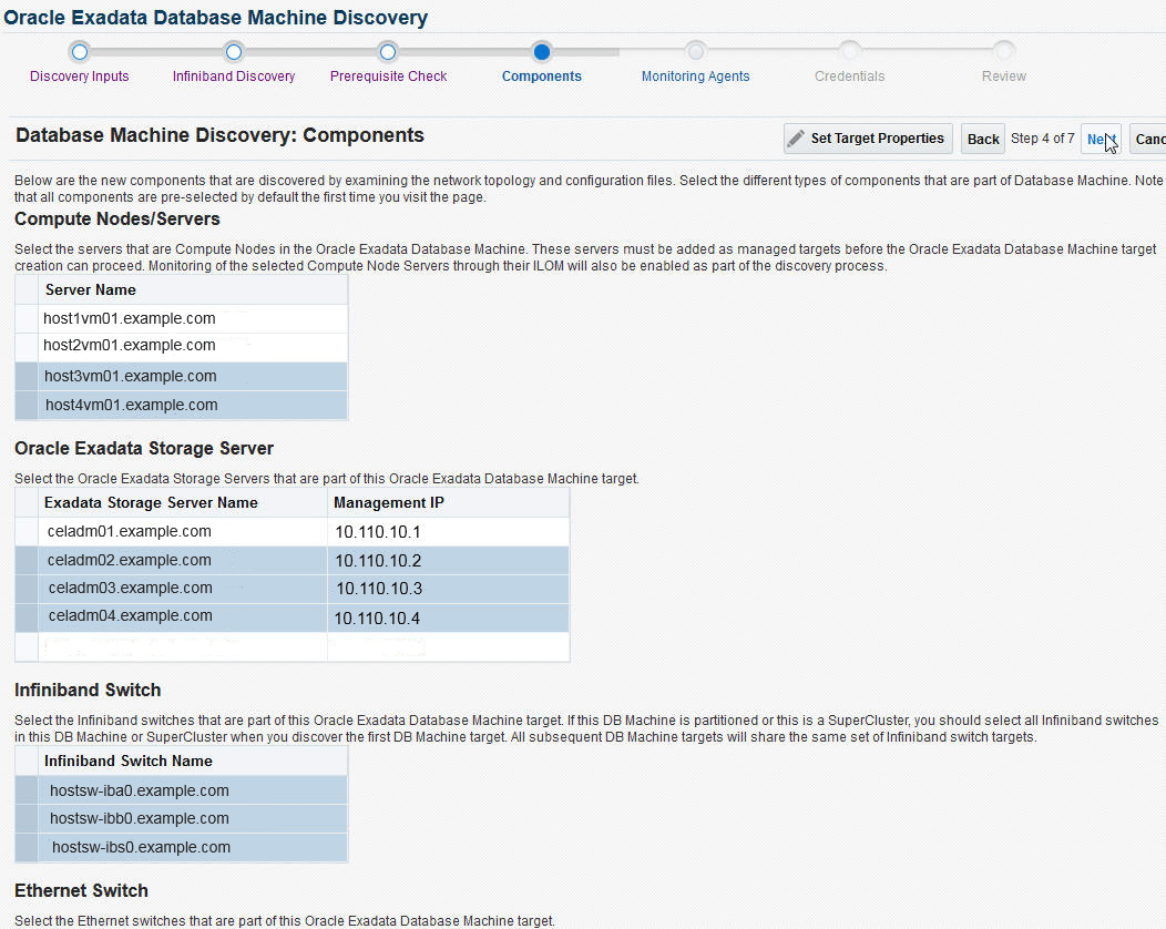 Database Machine Discovery: Components