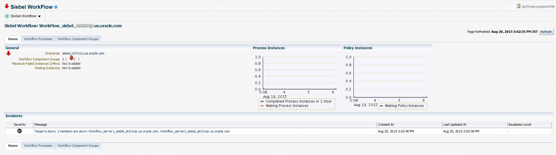 Siebel Workflow Page