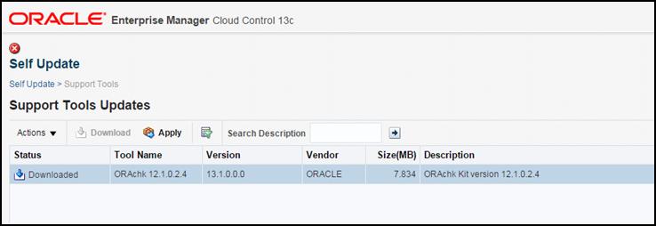 Support Tools Updates Example