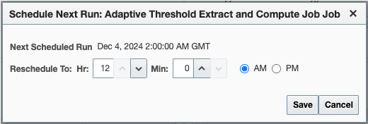 Job Reschedule Dialog Job Reschedule Dialog