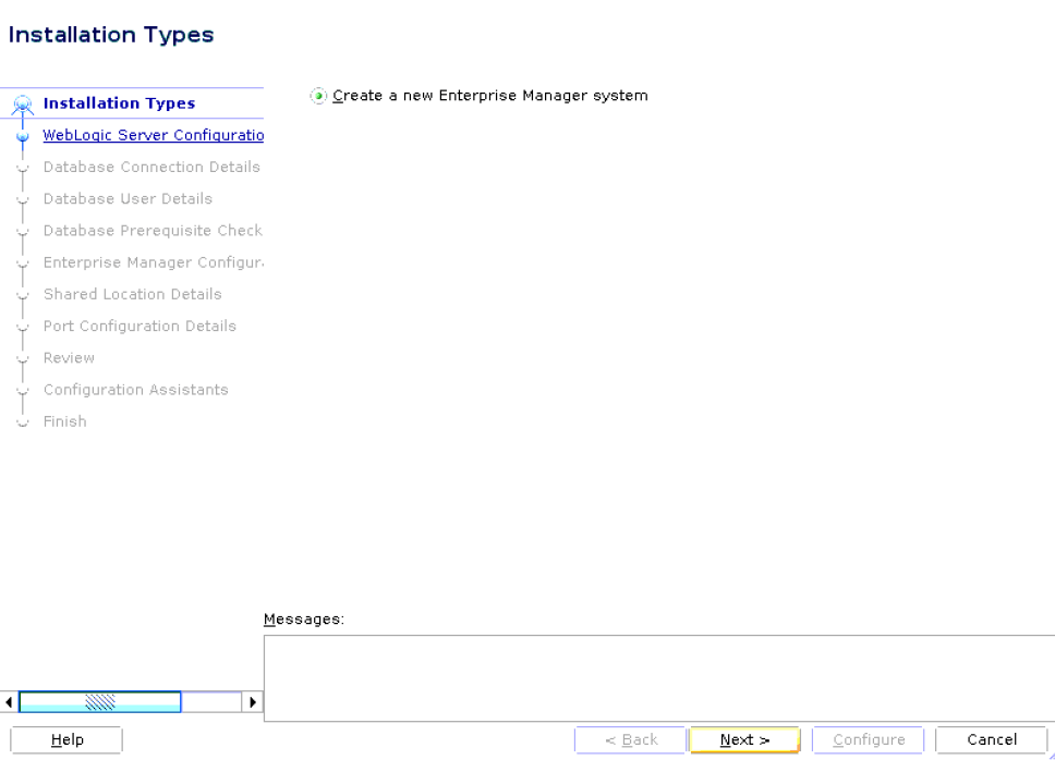 Installation Types Wizard Installation Types Wizard