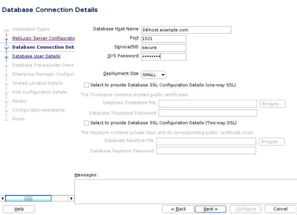 Database Connection Details