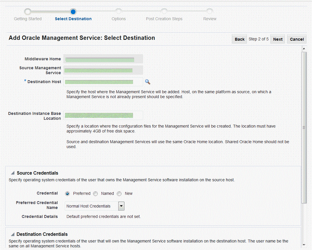 Add Management Service Deployment Procedure