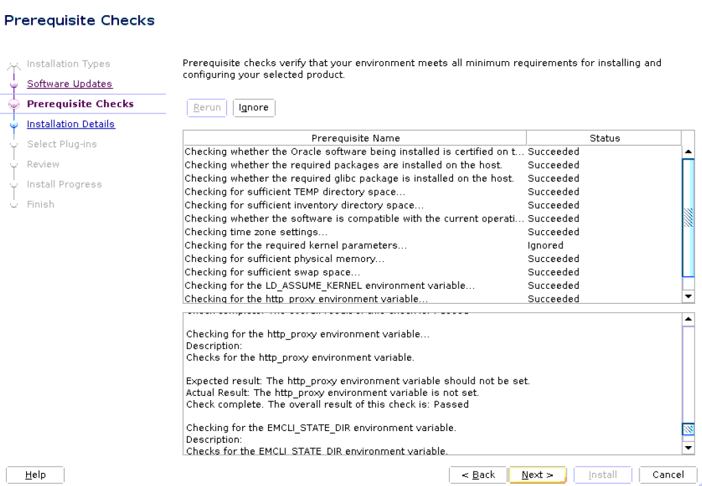 Prerequisite Checks Prerequisite Checks