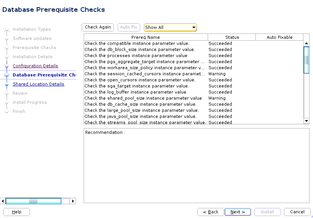 Check Database Prerequisites
