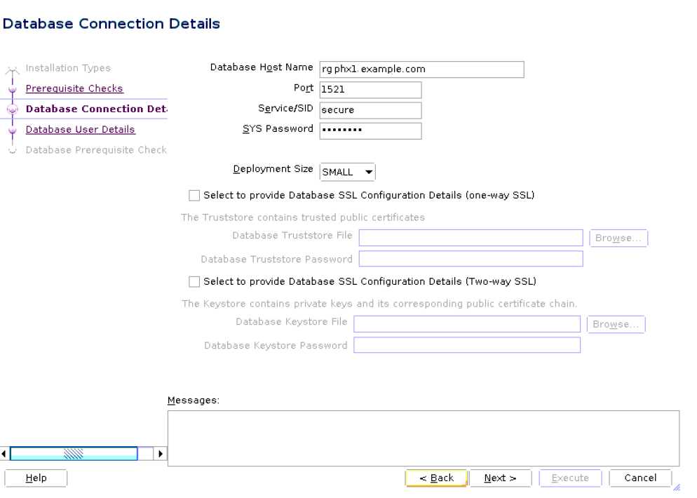 Database Connection Details