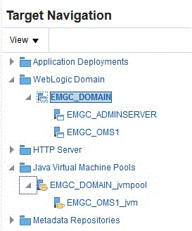 JVMD targets menu