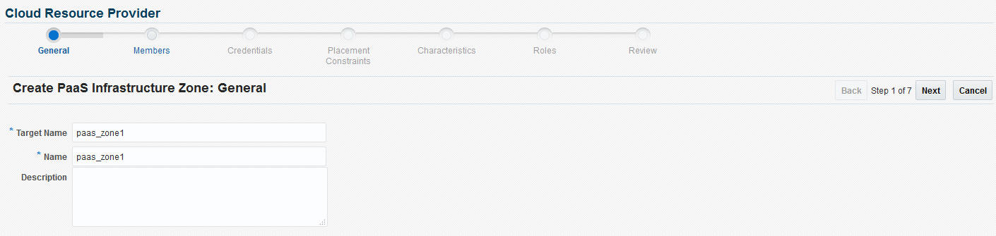Create PaaS Infrastructure Zone: General