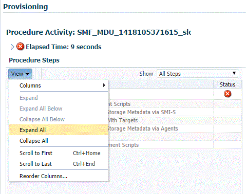 Expand All on Provisioning page