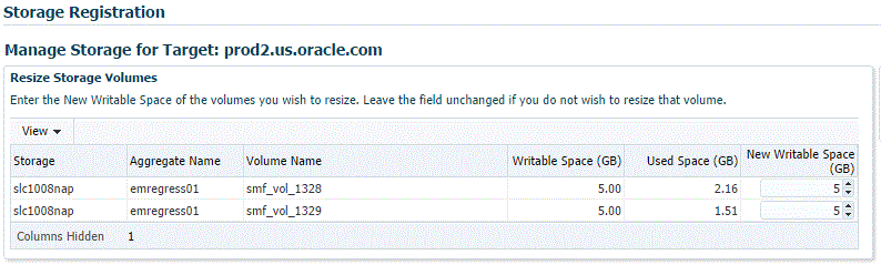 Resizing Volume of database page