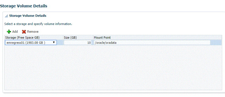Storage Volume details