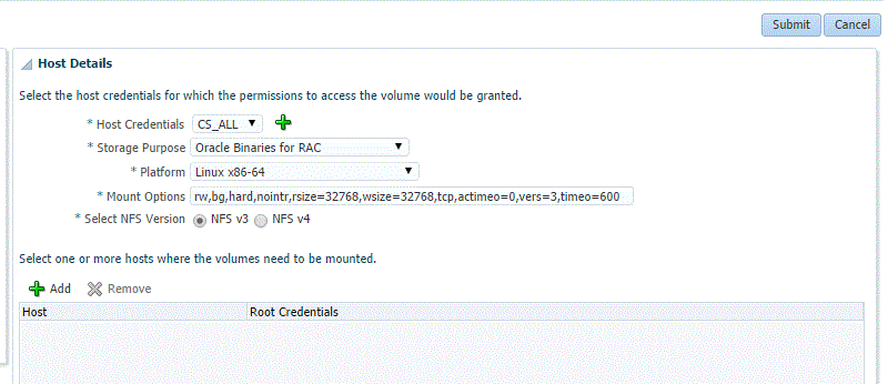 Storage Volume host details