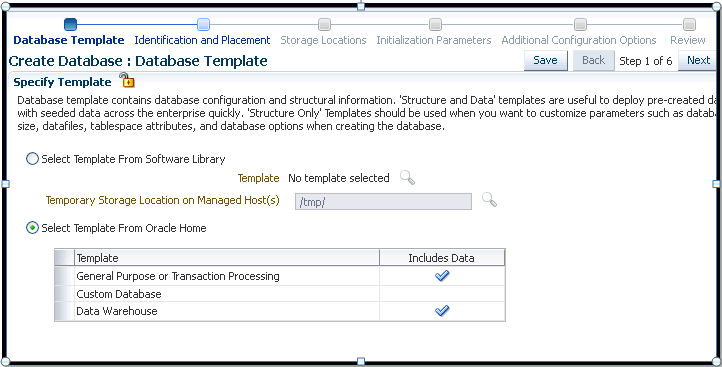 Create Database Template