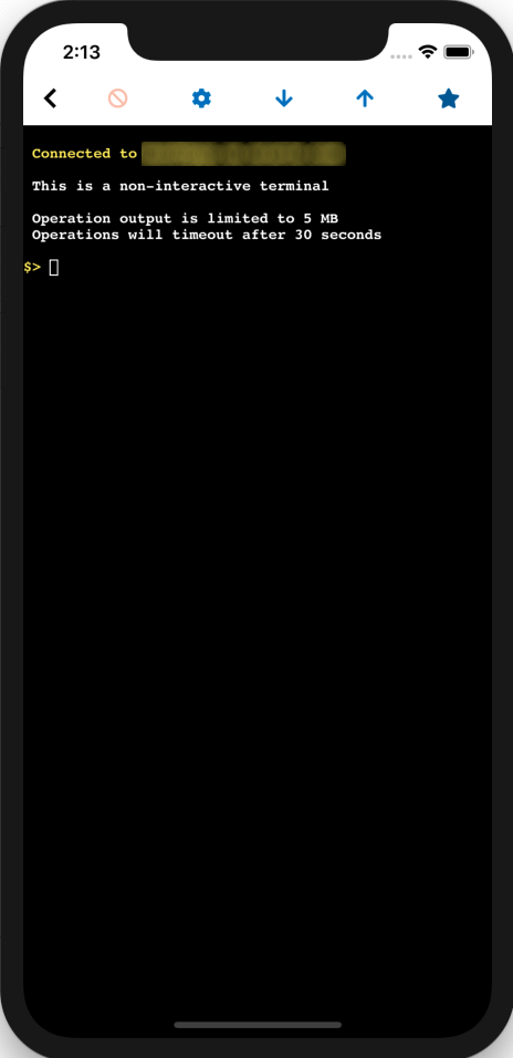 Image shows the Mobile Terminal without commands.