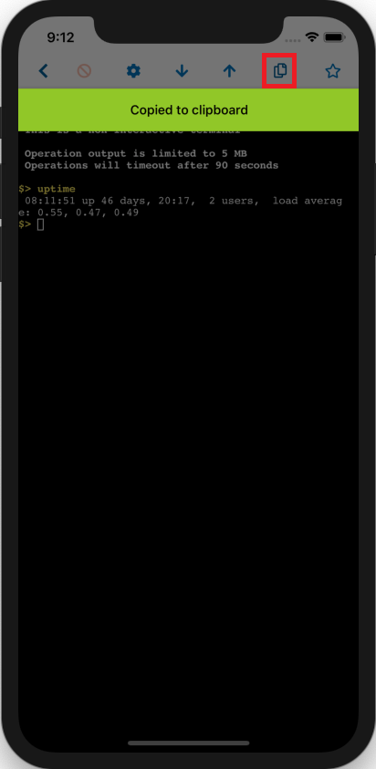 Image shows the copy icon highlighted and as well as the copy confirmation. Image shows the copy icon highlighted and as well as the copy confirmation.