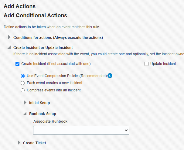 Add actions page
