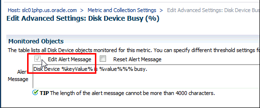 Edit Alert Message Edit Alert Message