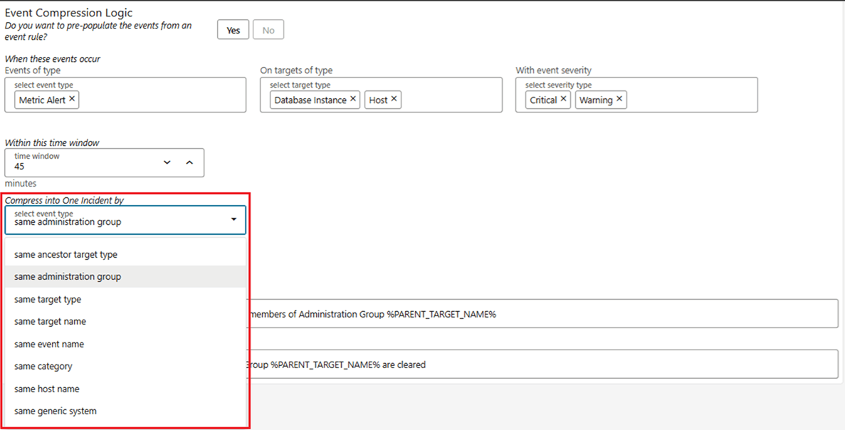 Event Compression Logic: Compress into One Incident by