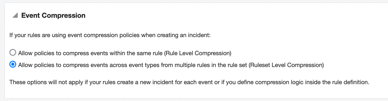 multiple event type compression option