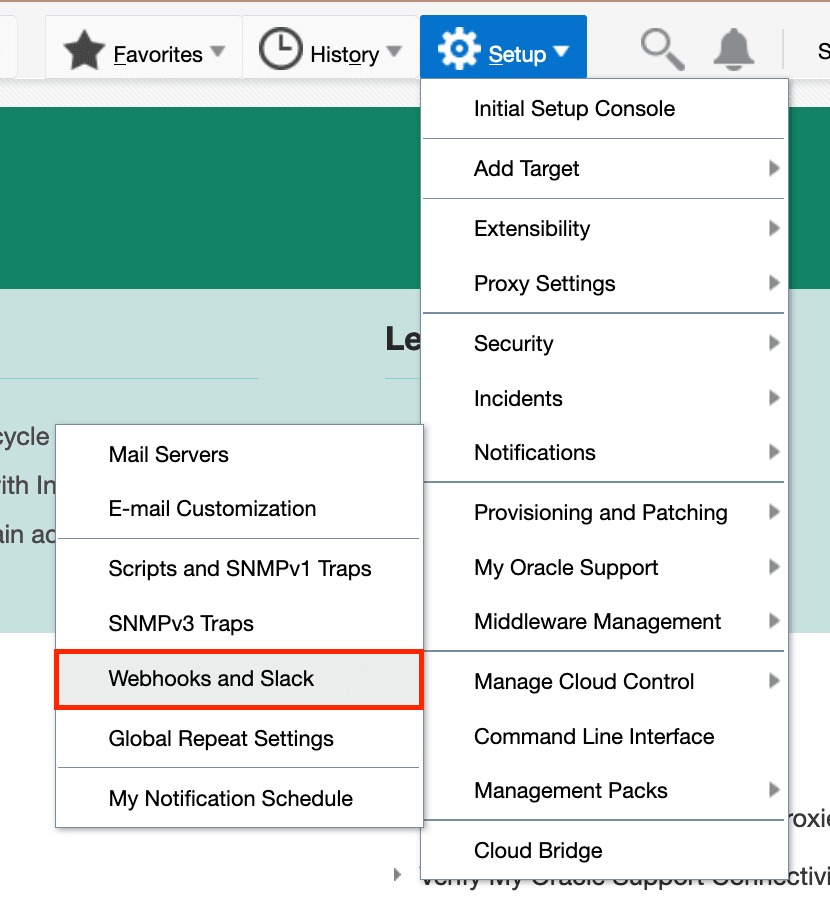 Navigation to weebhooks and slack Navigation to weebhooks and slack