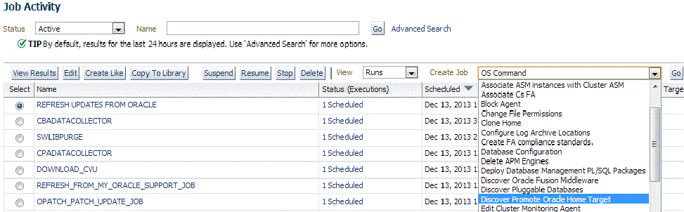 Job Activity page